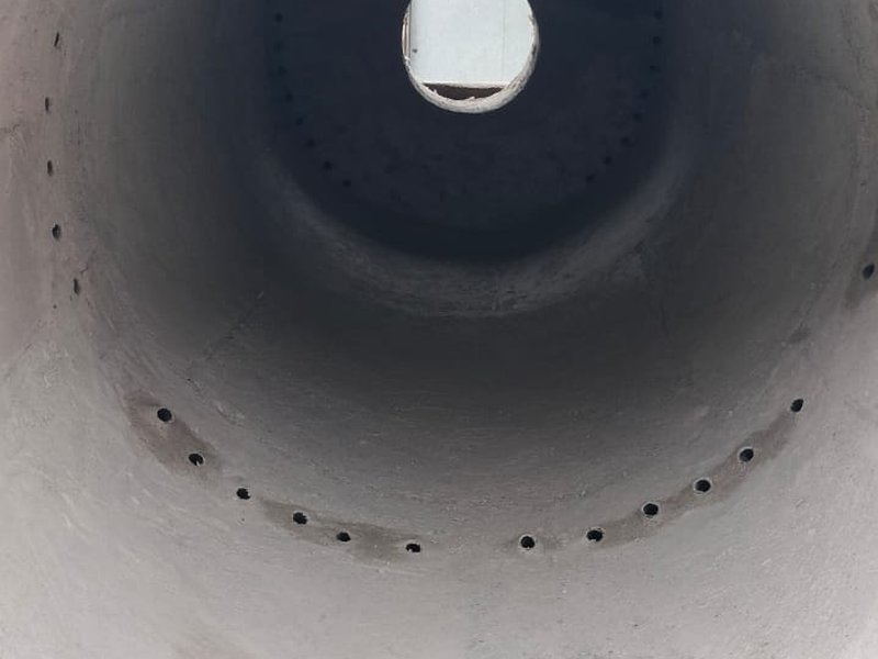 CFBC boiler cyclone with SiC tile lining