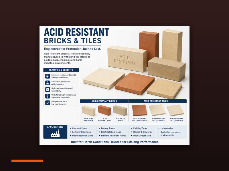 Acid-resistant brick lining for chemical plants
